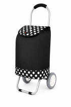 6958 2 WHEEL SHOPPING TROLLEY BLACK POLKA DOT