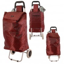 Model: MS-001 RED G PATTERN TWO-WHEEL SHOPPING TROLLEY