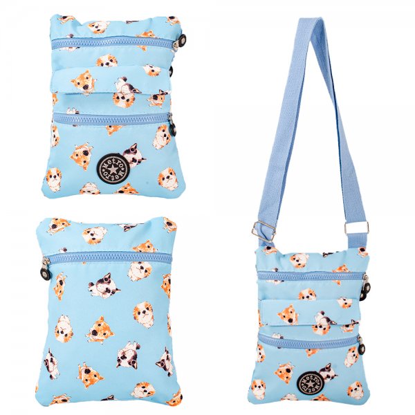 LL-46P BLUE RND X-BODY BAG WITH ADJUSTABLE STRAP