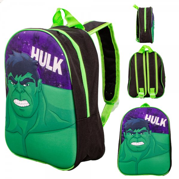 1029EEVA-9601 GREEN HULK KIDS 3D BACKPACK