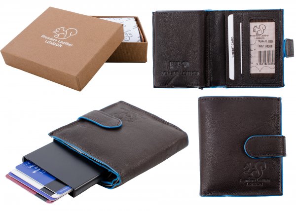 RL 9003A RFID C-SECURE CASE WALLET BROWN BLUE