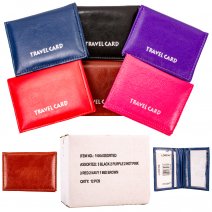 1500 ASSORTED GRAINED PU TRAVEL CARD HOLDER BOX OF 12