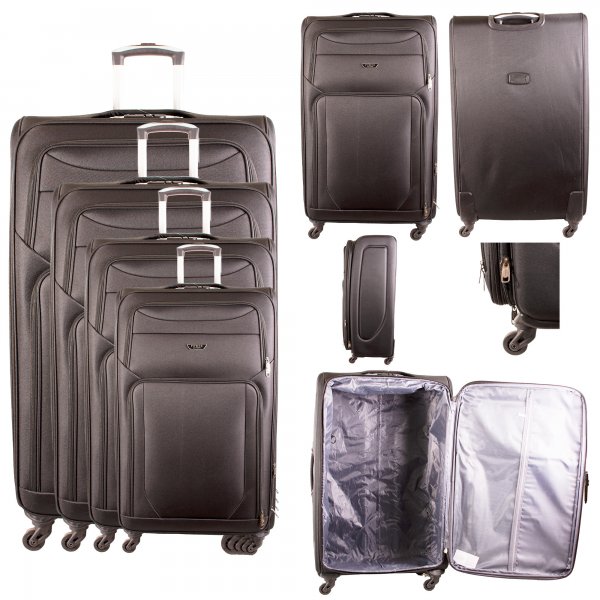 HD-918 BLACK TRAVEL TROLLEY SET OF 4