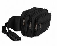 2579 Black Triple Compartment Bum Bag 2579 Black Triple Compartment Bum Bag