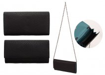 80-1859-73 BLACK CARRY PURSE W/ SHOULDER CHAIN