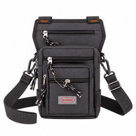 2517 Black Biker Hip-Shoulder Bag W5 Zip (New)
