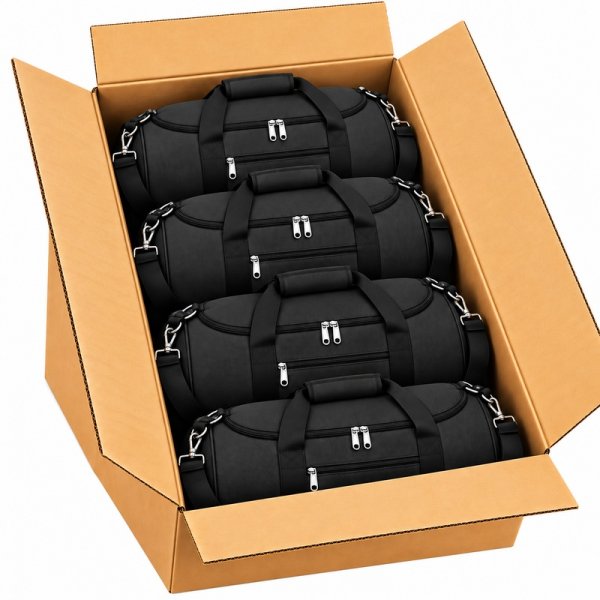 TB-TR-65 Box Of 10 Black Holdall Travelling Bags