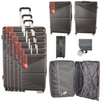 T-HC-612 BLACK TRAVEL TROLLEY SET OF 6  T-HC-612 BLACK TRAVEL TROLLEY SET OF 6