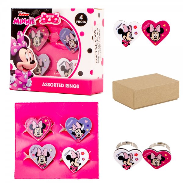 2125-8173 BOX OF 12 MINNIE 4 ASSORTED RING BOX SET