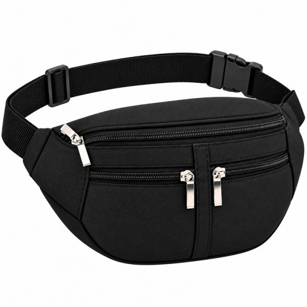 2050 Micro Fibre 4 Zip Bum Bag Black (New)