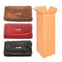4684 ASSORTED LEATHER PATCHWORK PURSE BOX OF 12