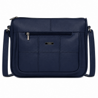 3736 Navy Lorenz Cow Hide Top Zip Bag 3736 Navy Lorenz Cow Hide Top Zip Bag