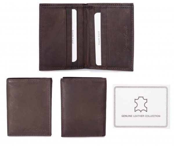 1009 RFID BROWN LONDON LEATHER WALLET W/CC SLOT