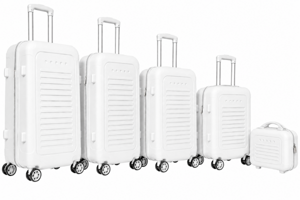 T-HC-716 SET OF 5 White Premium Hard Shell Suitcases