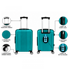 T-HC-US-1862 Teal EasyJet Cabin Travel Suitcase