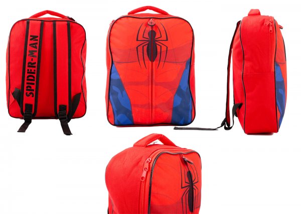 MALIK SPIDERMAN TORSO ZIP BACKPACK, COLOUR: RED/BLACK