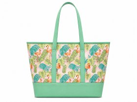 3407/Flamingos Top Zip Tote/Beach