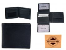 1011 BLACK ANTIQUE LEATHER RFID WALLET