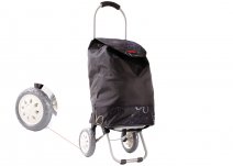 6958/W BLACK FLORAL LINES SHOPPING TROLLEY