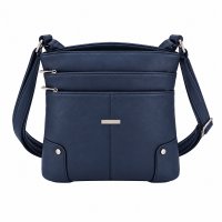 5876 Blue Leather Grn PU Twin Top Zip Bag,4 Zipped Pockets (New) 5876 Blue Leather Grn PU Twin Top Zip Bag,4 Zipped Pockets (New)