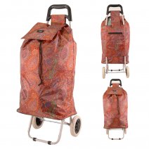 MS-001 FLOWER PATTERN RED TWO-WHEELED SHOPPING TROLLEY