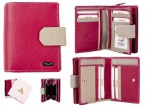 10417 MAROON MULTI RFID GENUINE LEATHER LADIES PURSE WALLET