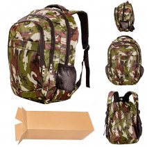 BP-110 CAMOUFLAGE ARMY GREEN 18'' BOX OF 25 BACKPACK