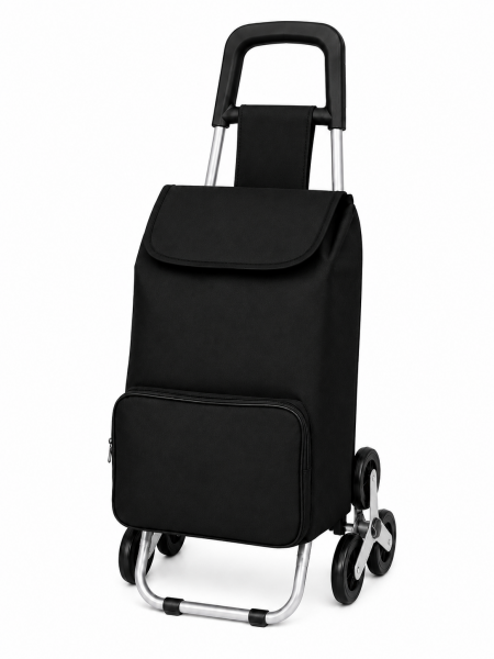 6960 BLACK 6 Wheel Stair Climber Shopping Trolley