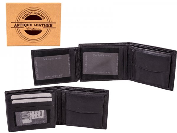 1066 BLACK ANTIQUE LEATHER RFID WALLET