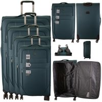 T-SC-04 BLUE GREEN TRAVEL TROLLEY SUITCASE SET OF 4  T-SC-04 BLUE GREEN TRAVEL TROLLEY SUITCASE SET OF 4