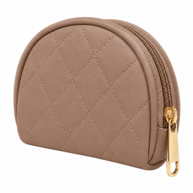 5720 Mink Lorenz Smooth Grain PU Zip Round Purse