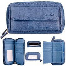 JBPS123 BLUE WALLET PURSE W/MULTIPLE CARD SECTION