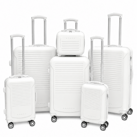 T-HC-716 SET OF 6 White Premium Hard Shell Suitcases