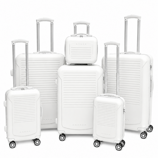 T-HC-716 SET OF 6 White Premium Hard Shell Suitcases