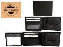 1060 BLACK ANTIQUE LEATHER RFID WALLET