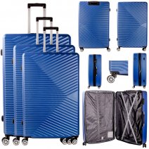 T-HC-11 BLUE SET OF 3 TRAVEL TROLLEY SUITCASE