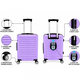 T-HC-US-1860 Purple EasyJet Hard Shell Cabin Suitcase