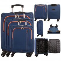 AR721 BLUE TROLLEY TRAVEL TROLLEY SET OF 3