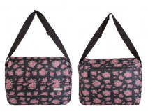 HT-1609 Black HI-TEC FLORAL COURIER BAG BLACK