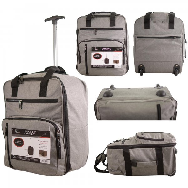 TR-002 GREY EASYJET UNDERSEAT CABIN SIZE 2-WHEELED BAG