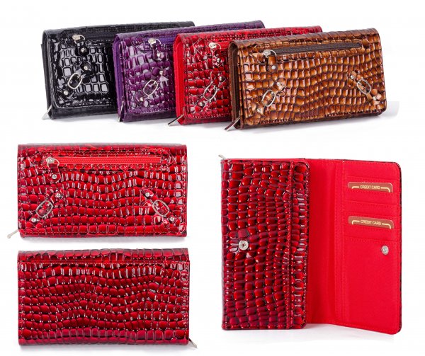 PU-22 RED CROC PU PURSE