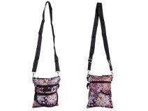 2587 DARK FLORAL SMALL X-BODY PATTERN POLYESTER BG, QUILTED FLA