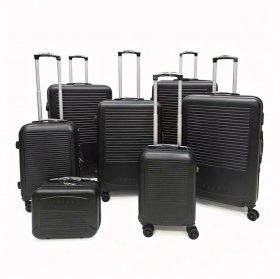 T-HC-716 SET OF 7 Black Premium Hard Shell Suitcases
