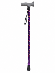 1971 Purple Floral Adjustable Walking Stick