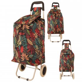 MS-001 FLOWER PATTERN MULTICOLOURED TWO-WHEELED TROLLEY