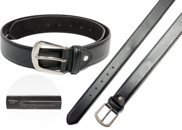 2770 BLACK 1.5" SECURITY MONEY BELT HIDDEN ZIP XL (40"-44")