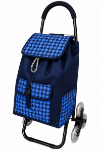 6953 Navy with Blue Houndstooth Print 6 Wheels Stair Climber 6953 Navy with Blue Houndstooth Print 6 Wheels Stair Climber