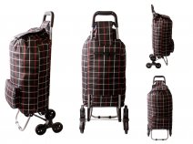 ST-09-CH- BLACK CHECK 6 WHEEL STAIR CLIMBER SHOPPING TROLLEY