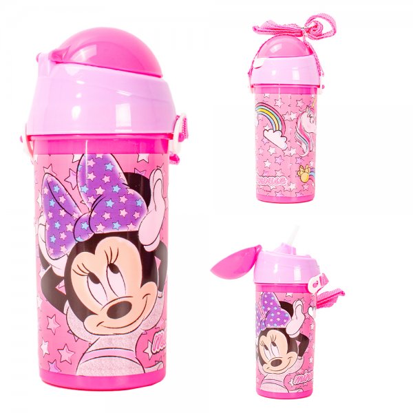 810480 PINK MINNIE POP UP WATER BOTTLE