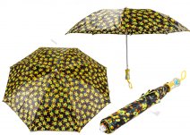 CASAVIA YELLOW/BLACK FLOWER PRINT UMBRELLA